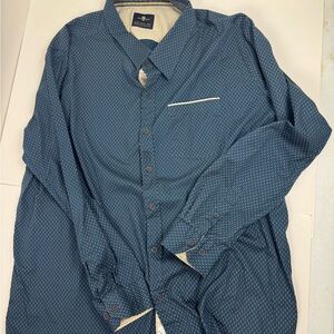 Craft Flow‎ Mens Button Up Long Sleeve Flip Cuff Shirt Size 2XL